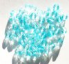 50 6mm Faceted Two Tone Crystal & Light Aqua Beads